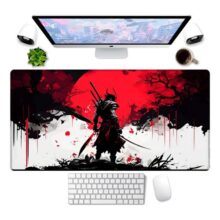 Mouse Pad Samurai 90x40cm Chinês Vermelho Premium Grande