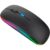 Mouse Sem Fio Bluetooth USB 9H com Bateria de Longa Duração Recarregável, Iluminação RGB, Sensor Ajustável, Ergonômico e Ambidestro Preto