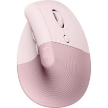 Mouse Sem Fio Logitech Lift Vertical com Design Ergonômico para Redução de Tensão Muscular, Cliques Silenciosos, Conexão Bluetooth ou USB Logi Bolt, Compatível com Windows/macOS/iPadOS – Rosa