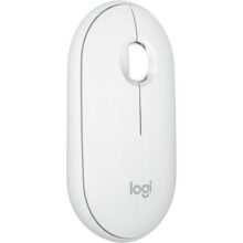 Mouse sem fio Logitech Pebble 2 M350s com Clique Silencioso Design Slim Ambidestro Conexão Bluetooth e Pilha Inclusa – Branco