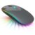 Mouse Sem Fio Recarregável Ergonômico RGB Silencioso Bluetooth 5.0 + USB DPI Ajustável Cinza Premium