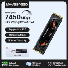MOVESPEED SSD M2 NVME 7500MB/s PCIe 4.0×4(Funciona no PS5)