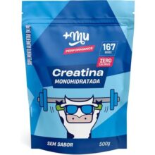 +Mu Creatina Monohidratada 100% Pura s/Sabor – Refil 500g – Aumento da força no treino