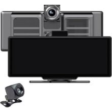 Multimídia, Monitor De Painel Automotivo, Carplay, Android Auto, Touchscreen, Bluetooth, Wi-Fi, DVR, Navegação GPS, Gravador De Vídeo, 2K Dual Lente, 10,26″