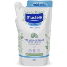 Mustela Refil Gel Lavante Suave 400ml – Sabonete Líquido Corpo e Cabelo Para Bebês e Crianças – Feito Com 93% de Ingredientes de Origem Natural – Mustela Bebê e Criança