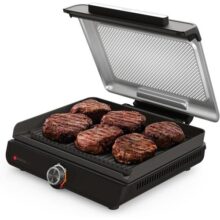 Ninja Sizzle Smokeless Indoor Grill 127V – Sem Fumaça, Antiaderente, Até 260°C, Fácil de Limpar.