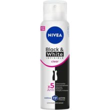 NIVEA Desodorante Antitranspirante Aerossol Invisible Black & White Clear 150ml