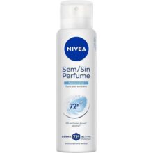 NIVEA Desodorante Antitranspirante Aerossol Sem Perfume Pele Sensível 150ml – Proteção prolongada de 48h para peles sensíveis, com extrato de camomila, sem álcool etílico e sem perfume