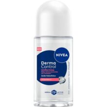 NIVEA Desodorante Antitranspirante Roll-on Derma Control Uniformiza 50ml, Proteção 72h, Reduz Marcas Escurecidas, Ácido Hialurônico, Pele Uniforme