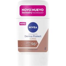 Nivea Desodorante Antitranspirante Stick Derma Protect Clinical 58g, Defesa Intensa 96h, Controle De Suor Extremo, Toque Suave, Protege A Pele