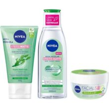 NIVEA Kit Controle Do Brilho: Água Micelar Limpeza Facial 7 Em 1 200Ml + Sabonete Em Gel De Limpeza Facial 150Ml + Gel Hidratante Facial 100G