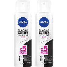 NIVEA Kit Desodorante Aerossol Black & White Clear 150ml – 2 Unidades, Nivea, pacote de 2