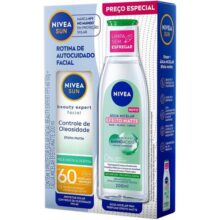 NIVEA KIT SUN FACIAL BEAUTY OLEOSIDADE FPS60 50ML + ÁGUA MICELAR EFEITO MATTE 200ML