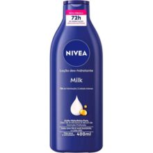 NIVEA Loção Deo-Hidratante Milk 400ml – Hidratação e nutrição profunda por 72h para uma pele macia e suave