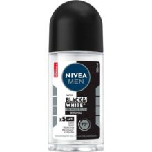 NIVEA MEN Desodorante Masculino Roll-on Black & White Invisible Original 50ml – Protege por 72h e evita manchas nas roupas
