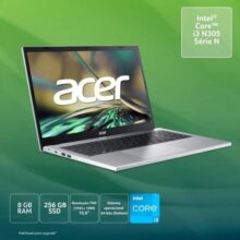 Notebook Acer Aspire 3 Intel Core i3– N305 FHD 15.6″ LED TN UHD para processadores Inte 256GB SDD 8GB RAM Debian 64 bits Prata – A315-510P-320B