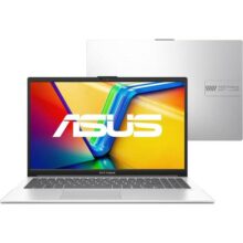 Notebook ASUS Vivobook Go 15, Intel Core i3 N305, 4GB, 128GB SSD, W11 Home, Tela 15.6″ FHD Cool Silver – E1504GA-NJ440W
