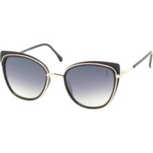 Óculos de Sol Polo London Club Gateado Médio com Lentes Degradê UV400 contém Case Couro ECO Feminino (Preto brilho)