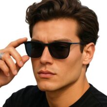Óculos De Sol Quadrado Preto Fosco Unissex Proteção Uv400