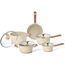 Oikos – Jogo Panelas Antiaderente Ultra Ceramic 5 Peças para Fogão por Indução, a Gás, Elétrico e Vitrocerâmico Cor Preta Mou Chia