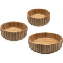 Oikos – Kit 3 Bowls Canelados de Bambu