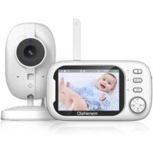 OLANENEM Baba Eletronica Câmera sem internet, 3.5″ Monitor de Bebe, 2 Way Audio, Visão Nocturna,Zoom Digital,Visão Noturna Automática Baby,VOX, Monitoramento Temperatura,Canção de Ninar