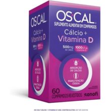 Os-Cal Suplemento alimentar de Cálcio e vitamina D, D-1.000, 60 comprimidos