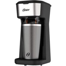 Oster Cafeteira 2Day Inox 2 em 1 com Copo Térmico, 220V, Preto/Inox, 600W, OCAF200