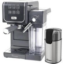 Oster Kit Cafeteira PrimaLatte Touch e Moedor de Café Elétrico Oster – 220V