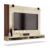 Painel Para TV Até 50 Polegadas Dijon Ripado Com Prateleira Off White / Naturale