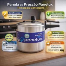 Panela De Pressão 4,5 Litros Alumínio Polido Panelux Classic Cor Cinza
