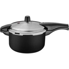 Panela De Pressão Tramontina Vancouver Effect Em Alumínio Com Revestimento Interno E Externo Em Antiaderente Starflon Max Preto 24 Cm 6 L