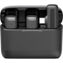 [para Android] ULANZI Microfone de lapela sem fio J12 para telefone USB C, microfone plug-play 2 em 1 com capa de carregamento para telefone entrevista de gravação de vídeo