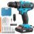 Parafusadeira e Furadeira à Bateria 21V com 2 Baterias e Carregador, 2 Velocidades Variáveis, Luzes LED, Kit de 25 Acessórios e Maleta, Conjunto Completo para Perfuração e Parafusamento, Azul