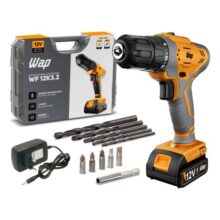 Parafusadeira E Furadeira A Bateria Li-ion Wap Wf 12k3.2 Carregador Com Maleta E Kit De 11 Acessórios