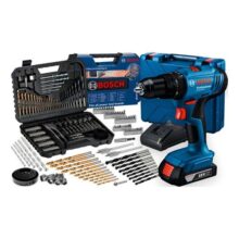 Parafusadeira E Furadeira De Impacto A Bateria 18v Bosch Gsb 183-li Maleta Com Kit Brocas E Bits Profissional 103 Peças