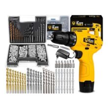 Parafusadeira Furadeira 3/8 A Bateria Tb12a The Black Tools Jogo Brocas E Buchas 300 Peças