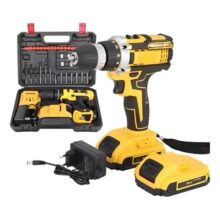 Parafusadeira Furadeira 48v 2 Baterias Bivolt Profissional Amarelo 127/220v 50hz/60hz