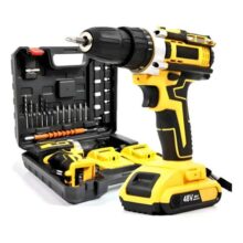 Parafusadeira Furadeira 48v Profissional 2 Baterias Sem Fio Cor Amarelo