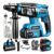 Parafusadeira Furadeira De Impacto A Bateria 21V 3/8” Bivolt 1400 Rpm Com Acessórios E Maleta TB-21PZW The Black Tools
