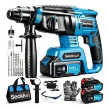 Parafusadeira Furadeira De Impacto A Bateria 21V 3/8” Bivolt 1400 Rpm Com Acessórios E Maleta TB-21PZW The Black Tools