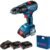 Parafusadeira Furadeira Impacto Bosch GSB 18V-50 18V Brushless com 2 baterias, 1 carregador e maleta
