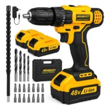 Parafusadeira Furadeira Sem Fio 48 2 Baterias 340w C/brocas Preto 127/220v