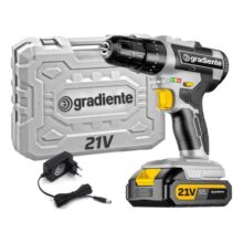 Parafusadeira Furadeira Sem Fio Gradiente GPB21VW Impacto 21V Maleta