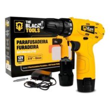 Parafusadeira Furadeira The Black Tools TB12A 3/8 a Bateria Cor Amarelo Frequência 60Hz