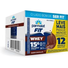 Parmalat WheyFit Pack Bebida Láctea Chocolate 15g de Proteína 250 Ml – 12 Unidades