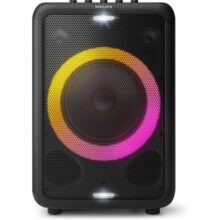 Party Speaker Philips bluetooth com luzes de led, bluetooth, usb, auxiliar, entradas para microfone e guitarra e energia para 14h TAX3208/78