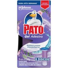 Pato Desodorizador Sanitário Gel Adesivo Lavanda Refil 6 Discos
