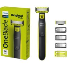 Philips OneBlade Barbeador e Aparador para Rosto & Corpo: Raspa Apara e Contorna | Tecnologia de Proteção Dupla | Par