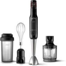 Philips Walita Preto e Inox Mixer Pro – Mix 4 em 1 – SpeedTouch com guia de velocidade – Copo para viagem – Fácil de limpar – 400W – 220V (RI2622/70)